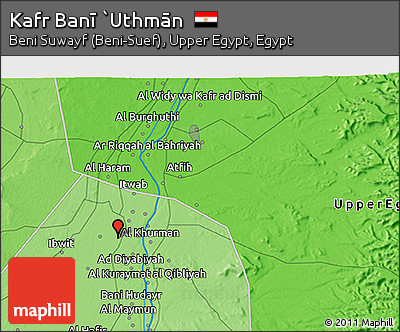 Political 3D Map of Kafr Banī `Uthmān