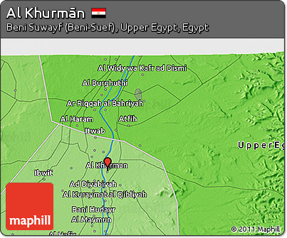 Political 3D Map of Al Khurmān