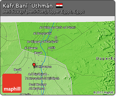 Political 3D Map of Kafr Banī `Uthmān