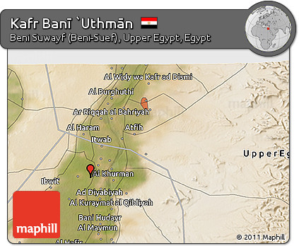 Satellite 3D Map of Kafr Banī `Uthmān