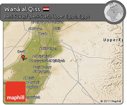 Satellite 3D Map of Wanā Al Qiss