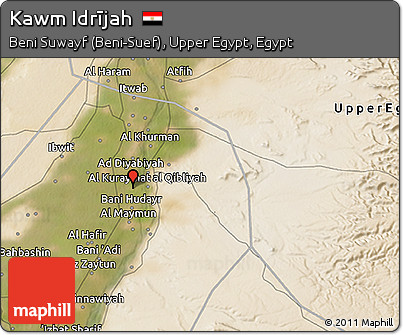 Satellite 3D Map of Kawm Idrījah