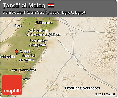 Satellite 3D Map of Ţansā' Al Malaq