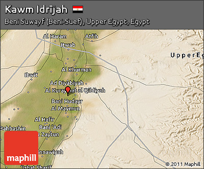 Satellite 3D Map of Kawm Idrījah