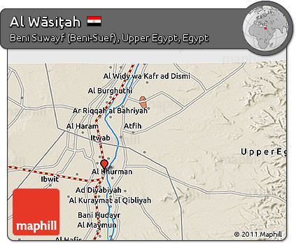 Shaded Relief 3D Map of Al Wāsiţah