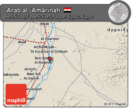 Shaded Relief 3D Map of `Arab Al `Amārinah