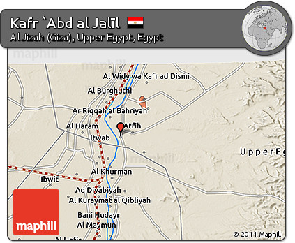 Shaded Relief 3D Map of Kafr `Abd Al Jalīl