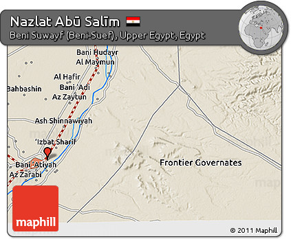 Shaded Relief 3D Map of Nazlat Abū Salīm