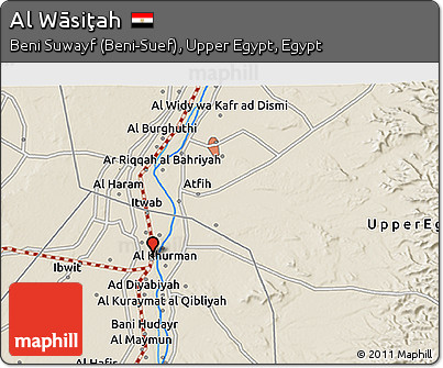 Shaded Relief 3D Map of Al Wāsiţah