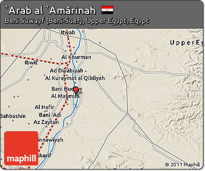 Shaded Relief 3D Map of `Arab Al `Amārinah