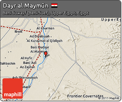 Shaded Relief 3D Map of Dayr Al Maymūn