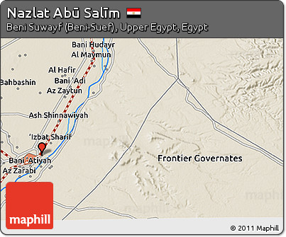Shaded Relief 3D Map of Nazlat Abū Salīm