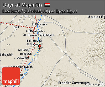 Shaded Relief 3D Map of Dayr Al Maymūn