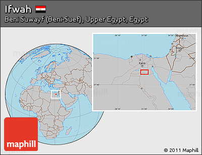 Gray Location Map of Ifwah