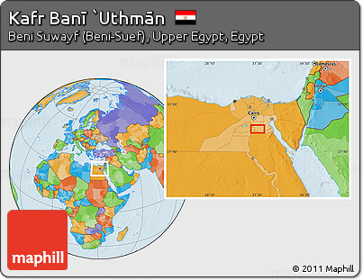 Political Location Map of Kafr Banī `Uthmān