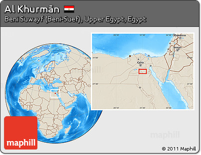 Shaded Relief Location Map of Al Khurmān