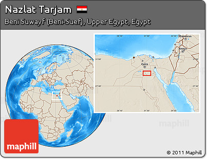 Shaded Relief Location Map of Nazlat Tarjam