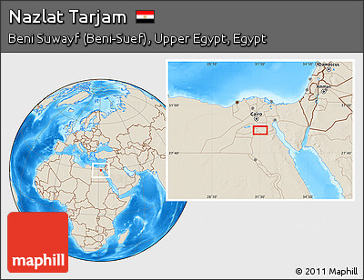 Shaded Relief Location Map of Nazlat Tarjam