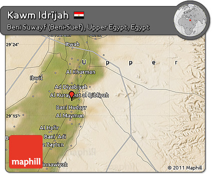 Satellite Map of Kawm Idrījah