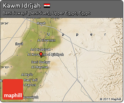 Satellite Map of Kawm Idrījah