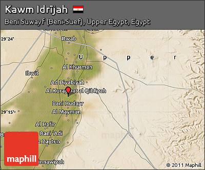 Satellite Map of Kawm Idrījah