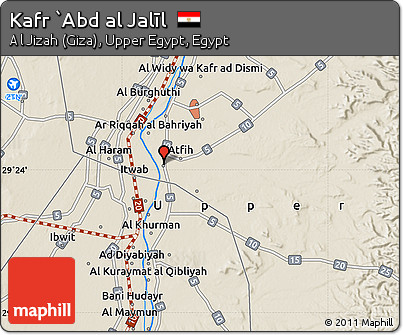 Shaded Relief Map of Kafr `Abd Al Jalīl