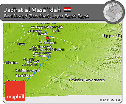 Physical Panoramic Map of Jazīrat Al Masā`idah