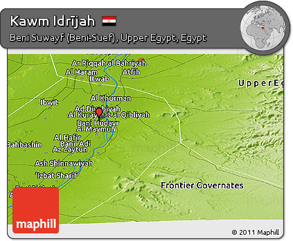 Physical Panoramic Map of Kawm Idrījah