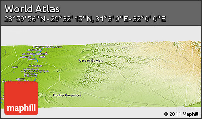 Physical Panoramic Map of the Area around 29° 16' 6" N, 31° 31' 29" E