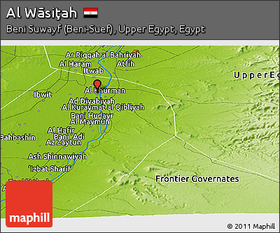 Physical Panoramic Map of Al Wāsiţah
