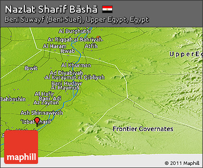 Physical Panoramic Map of Nazlat Sharīf Bāshā