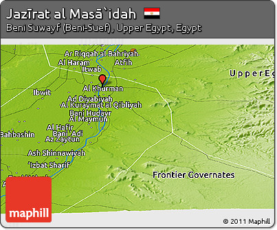 Physical Panoramic Map of Jazīrat Al Masā`idah