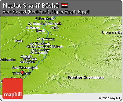 Physical Panoramic Map of Nazlat Sharīf Bāshā