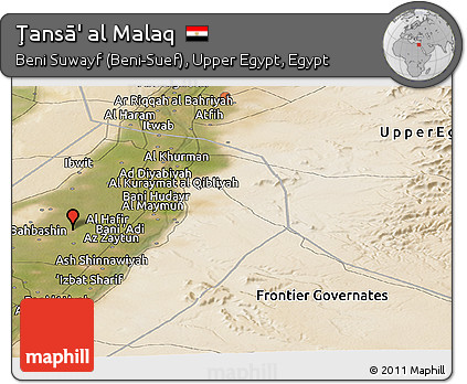 Satellite Panoramic Map of Ţansā' Al Malaq