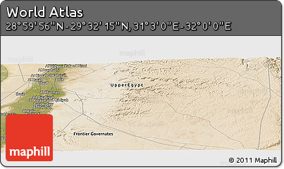 Satellite Panoramic Map of the Area around 29° 16' 6" N, 31° 31' 29" E