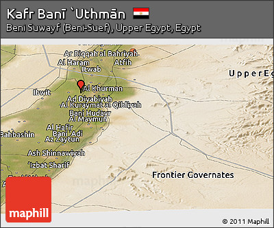 Satellite Panoramic Map of Kafr Banī `Uthmān