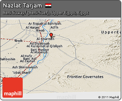 Shaded Relief Panoramic Map of Nazlat Tarjam