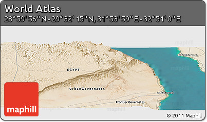 Satellite Panoramic Map of the Area around 29° 16' 6" N, 32° 22' 30" E