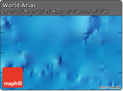 Shaded Relief Map of the Area around 29° 16' 6" N, 32° 13' 30" W