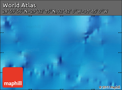 Shaded Relief Map of the Area around 29° 16' 6" N, 32° 13' 30" W