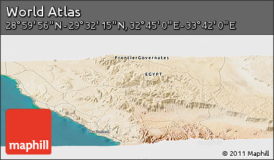 Satellite Panoramic Map of the Area around 29° 16' 6" N, 33° 13' 30" E