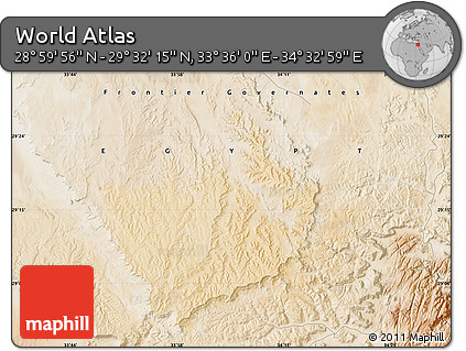 Satellite Map of the Area around 29° 16' 6" N, 34° 4' 30" E