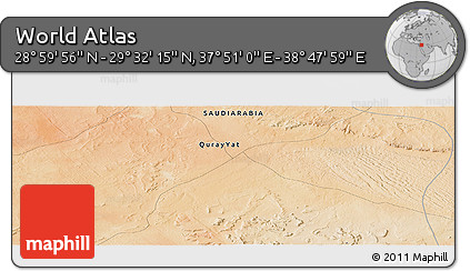 Satellite Panoramic Map of the Area around 29° 16' 6" N, 38° 19' 30" E