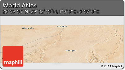 Satellite Panoramic Map of the Area around 29° 16' 6" N, 3° 28' 30" E