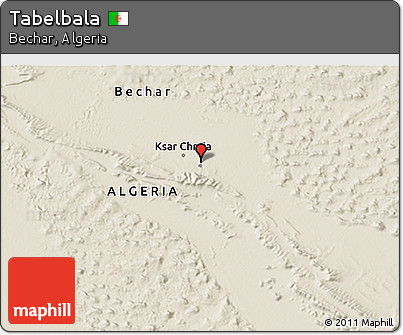 Shaded Relief 3D Map of Tabelbala