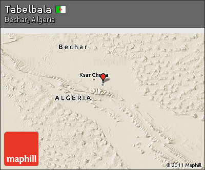 Shaded Relief 3D Map of Tabelbala