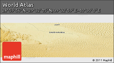 Physical Panoramic Map of the Area around 29° 16' 6" N, 40° 1' 29" E