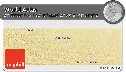 Physical Panoramic Map of the Area around 29° 16' 6" N, 40° 52' 30" E