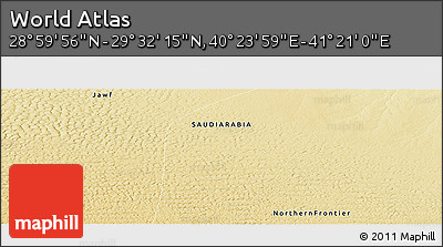 Physical Panoramic Map of the Area around 29° 16' 6" N, 40° 52' 30" E