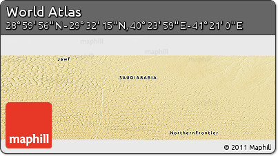 Physical Panoramic Map of the Area around 29° 16' 6" N, 40° 52' 30" E